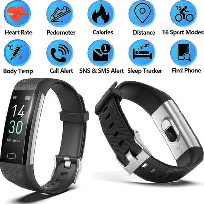 IP68 Fitness Tracker Smartwatch – Heart Rate, Sleep & Blood Pressure Monitor