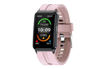 Fitness Tracker Smartwatch – Heart Rate, Blood Oxygen & Sleep Monitor (Black/Pink)