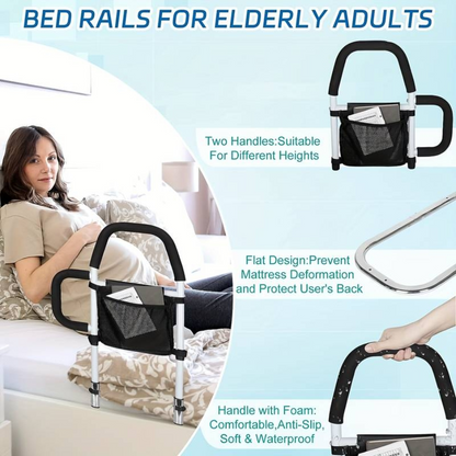 Bed Rail Safety Assist Rail with Storage Pocket – 136kg Capacity