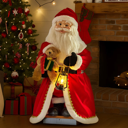 1.1m Musical LED Animated Santa Claus with Lantern – Motion & Sound Activated Christmas Decor