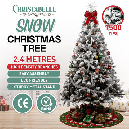 Snow-Tipped Artificial Christmas Tree 2.4m – 1500 Tips