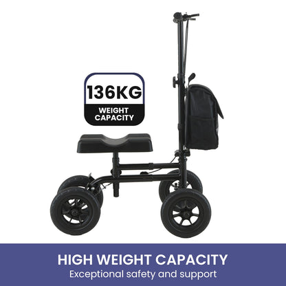 Orthonica Foldable Knee Scooter Walker – 10 inch Wheels, 136kg