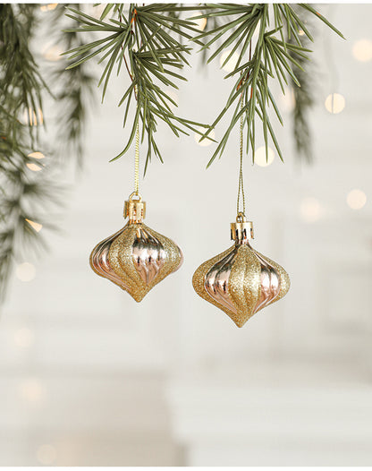 Set of 10 Christmas Ornaments – Gold & Rose Gold