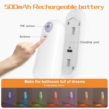 LED Motion Sensor Toilet Night Light – 8-Colour Adjustable