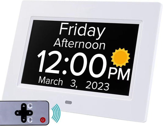 Digital Day Clock with Auto Dimming & Voice Assist