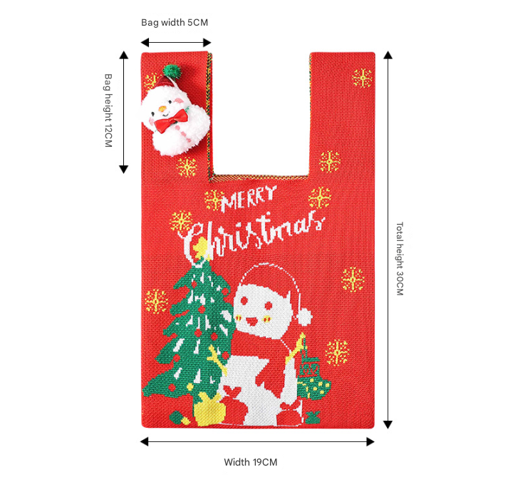 Festive 4-Piece Christmas Gift Bag Set – Knitted Holiday Pouches