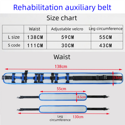 Rehabilitation Gait & Transfer Belt – Size S, Blue
