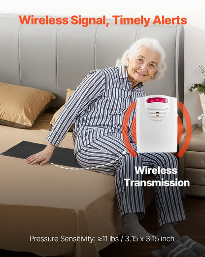 Wireless Bed Alarm System with Sensor Pad & Pager – 14 x 30 inch