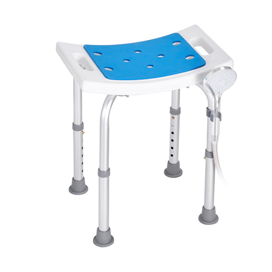 Adjustable Shower Stool with Cushion & Storage Bag – 158.8kg Capacity