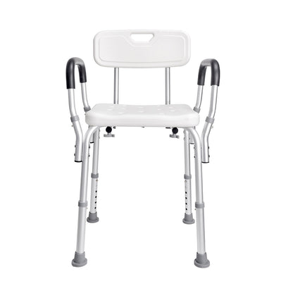 Adjustable Shower Chair with Back & Arms – 158.8kg Capacity