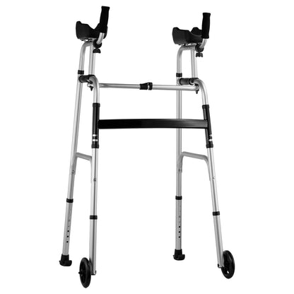 VEVOR 2-in-1 Foldable Walker with Wheels & Armrests – 450lbs Capacity