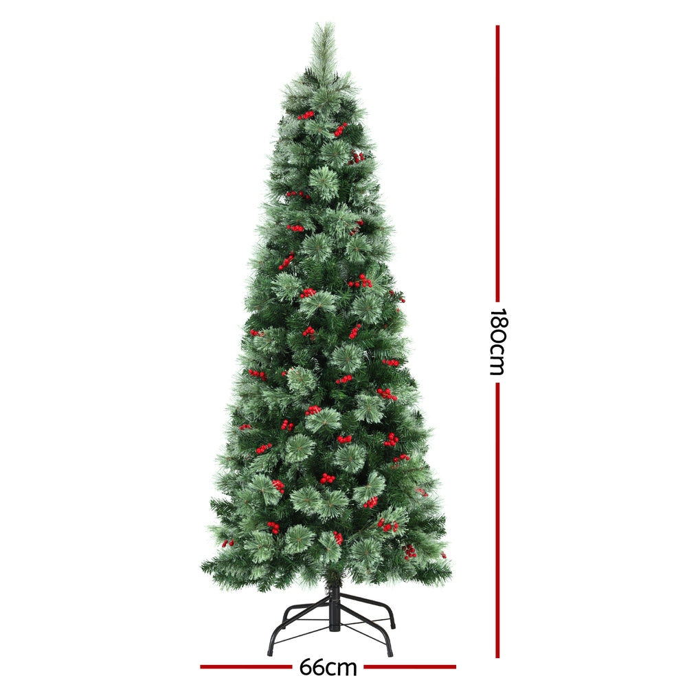1.8m Jingle Jollys LED Christmas Tree Red Berries
