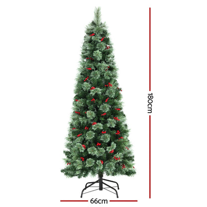 1.8m Jingle Jollys LED Christmas Tree Red Berries