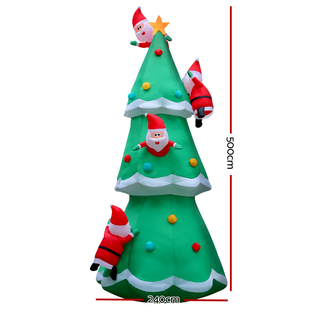 5m Jingle Jollys Inflatable Santa Tree