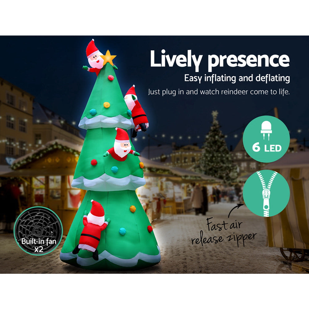 5m Jingle Jollys Inflatable Santa Tree